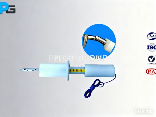 Sonda de teste padrão para dedo com ponto articulado de 30±0,2, comprimento de 80±0,2 e ponta do dedo a defletor de 180±0,2 para teste de acessibilidade